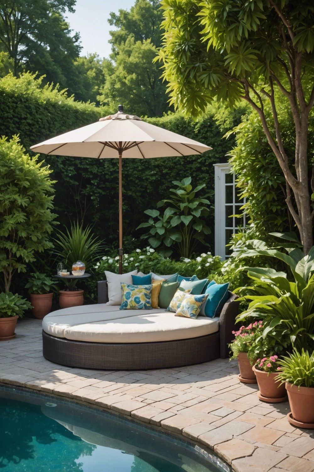 Poolside Lounge with Daybed for an Outdoor Oasis