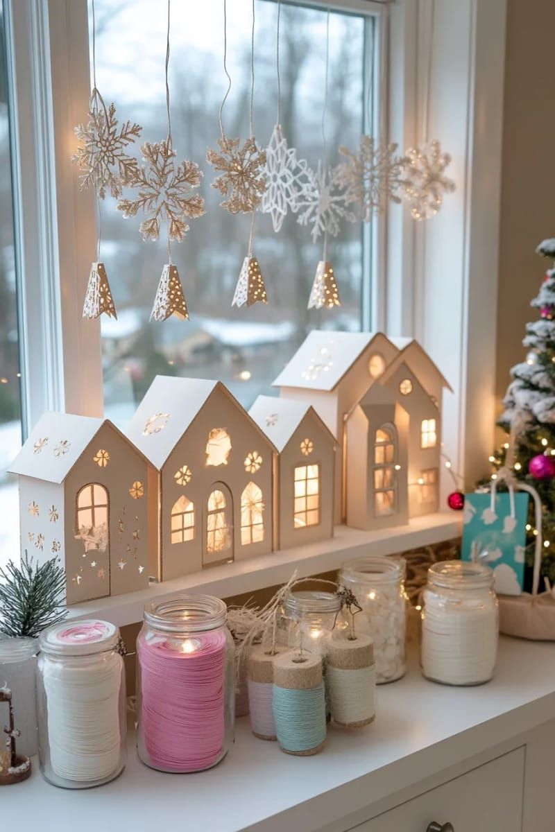 13. Paper House and Snowflake Window Display
