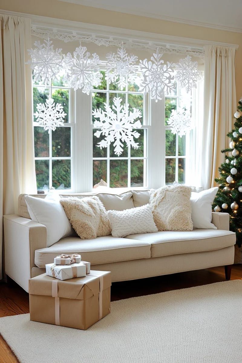 10. White Paper Lace Snowflake Garlands for Windows - photo 2