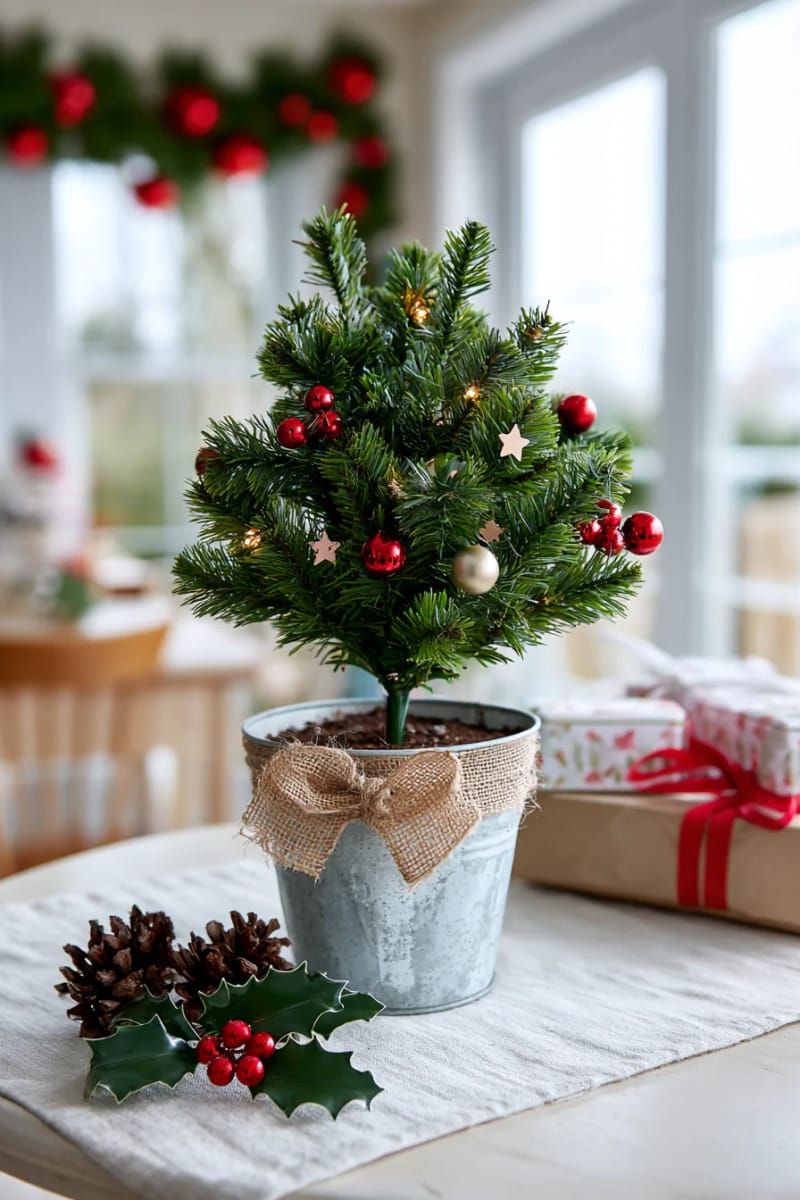 4. Tin Bucket Mini Christmas Tree - photo 2