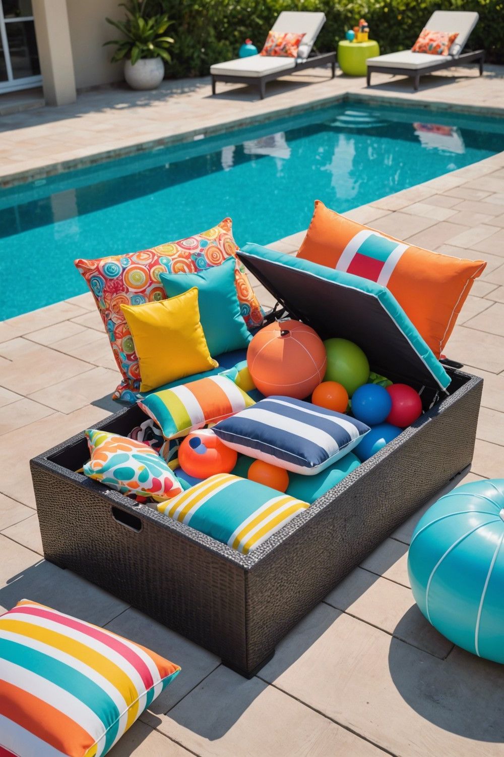 7) Storage Ottoman for Pool Floats