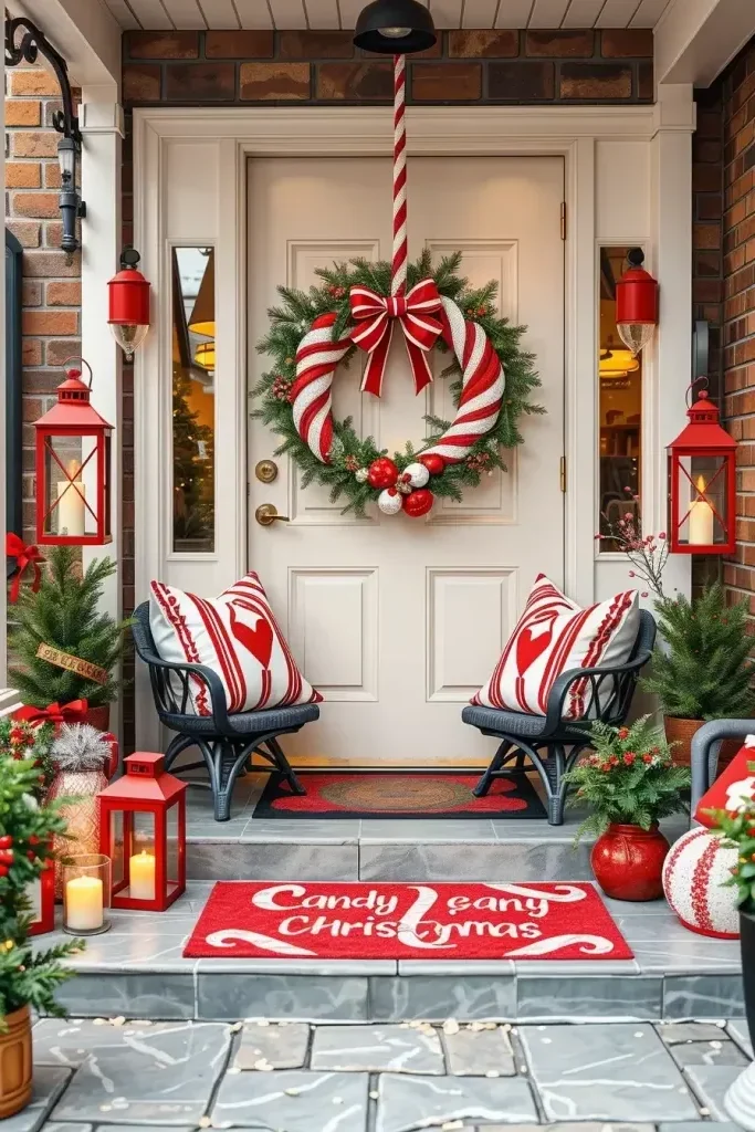 Playful Candy Cane Striped Wreaths