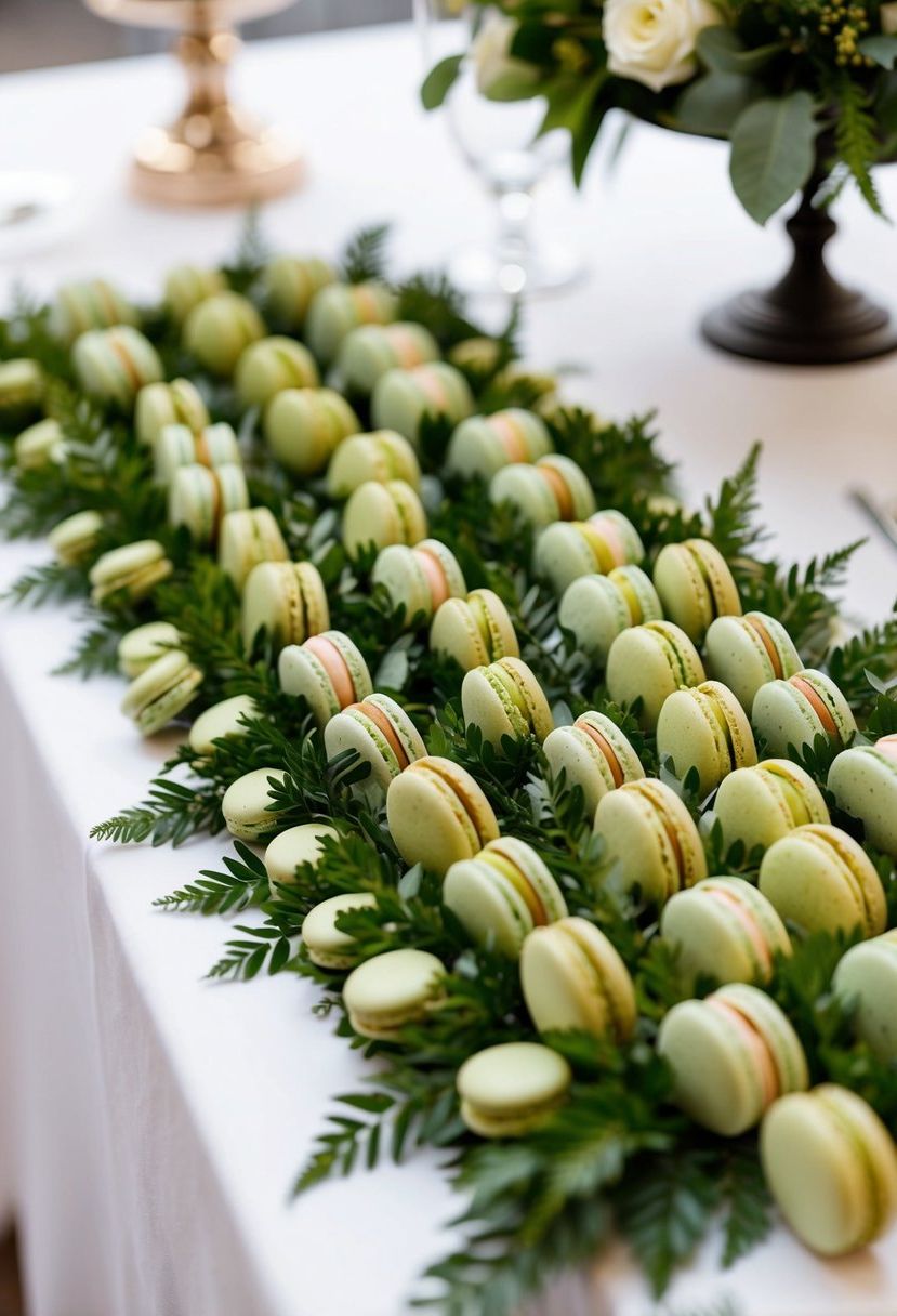 12) Edible Greenery Macarons