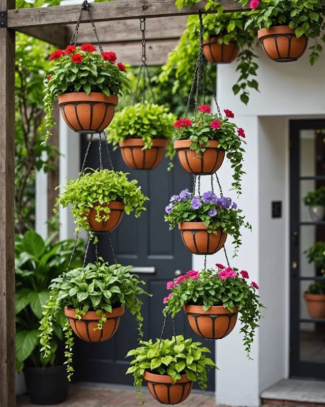 Elevated Hanging Planter Displays