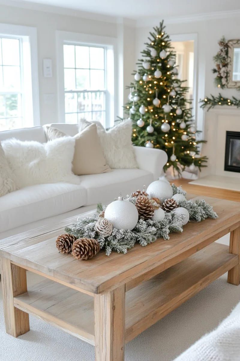 9. Frosted Pinecone Ornaments With Glitter and Twine