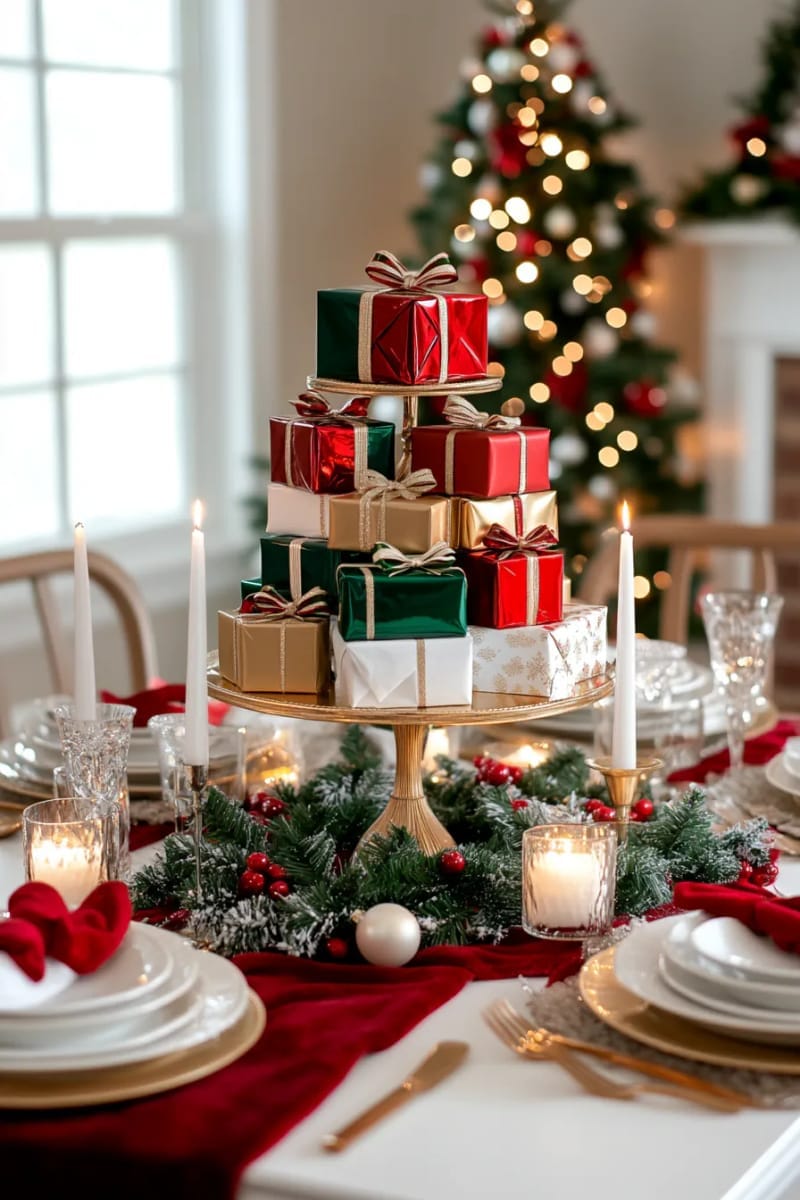 11. Cake Stand with Presents and Holly - photo 2