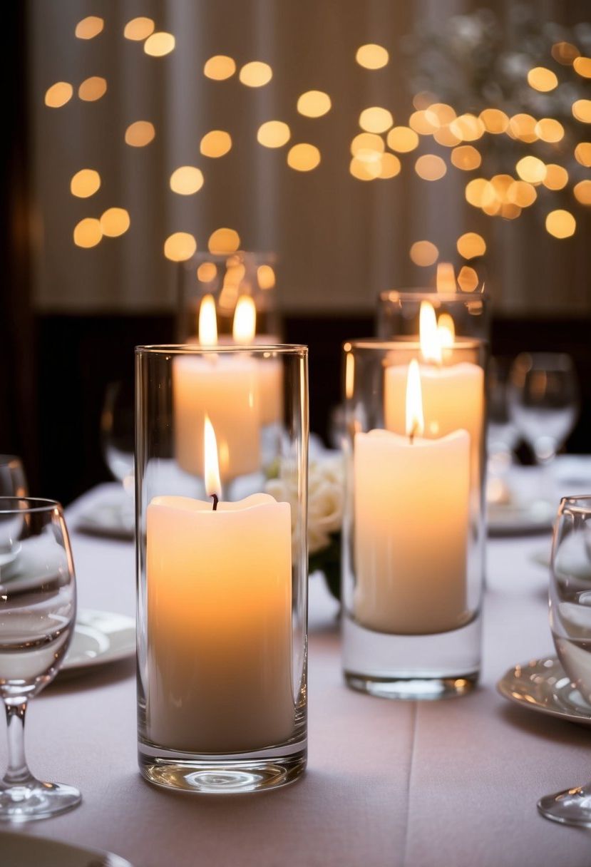 1) White Candles Floating in Water