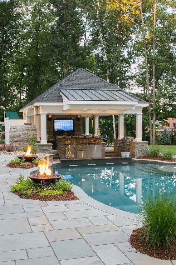 32. Luxurious Pool Oasis with Pavilion & Fire Pit
