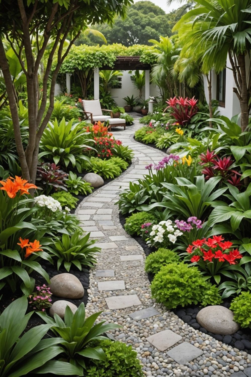 10) Pebbles and Gravel for Easy-Care Ground Cover