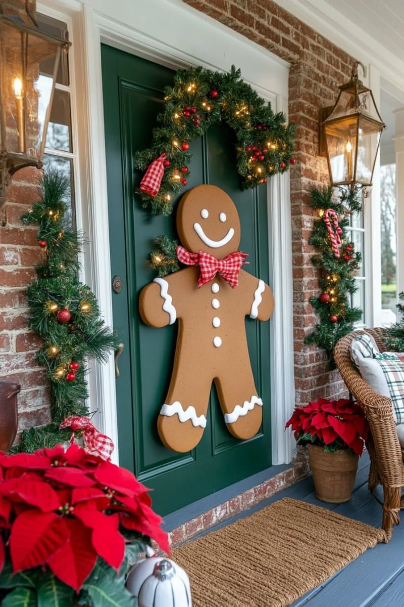 12. Gingerbread Man Cutout with Candy Cane Trim - photo 2