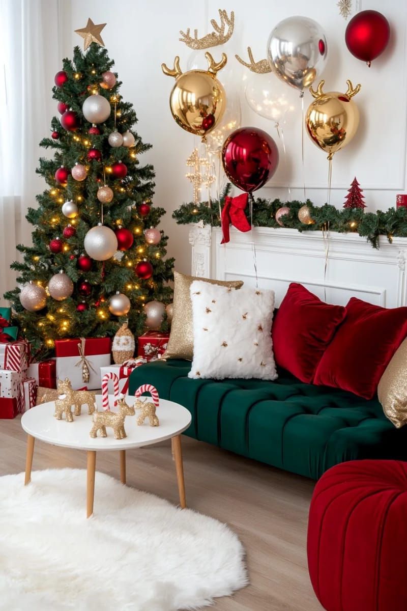 28. Reindeer-Shaped Balloons for Playful Room Decor - photo 2