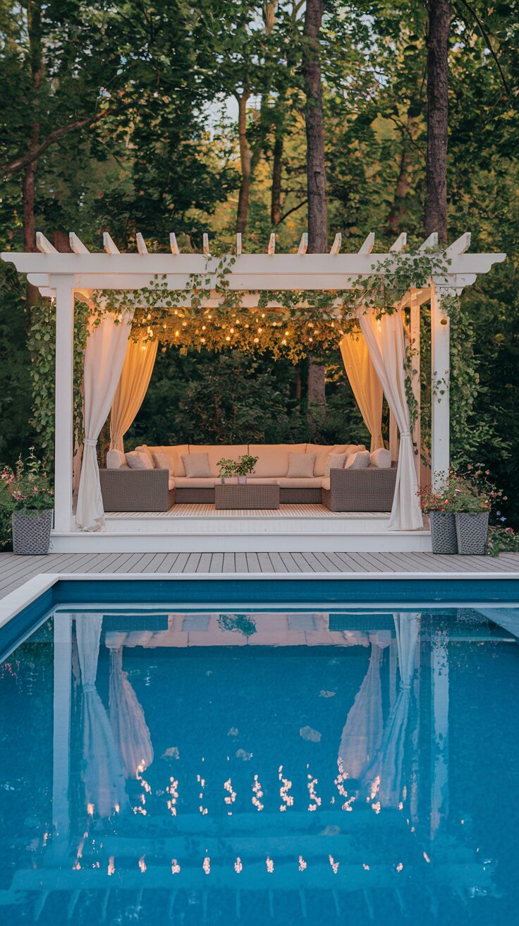 Pergola-Covered Decks for Poolside Shade