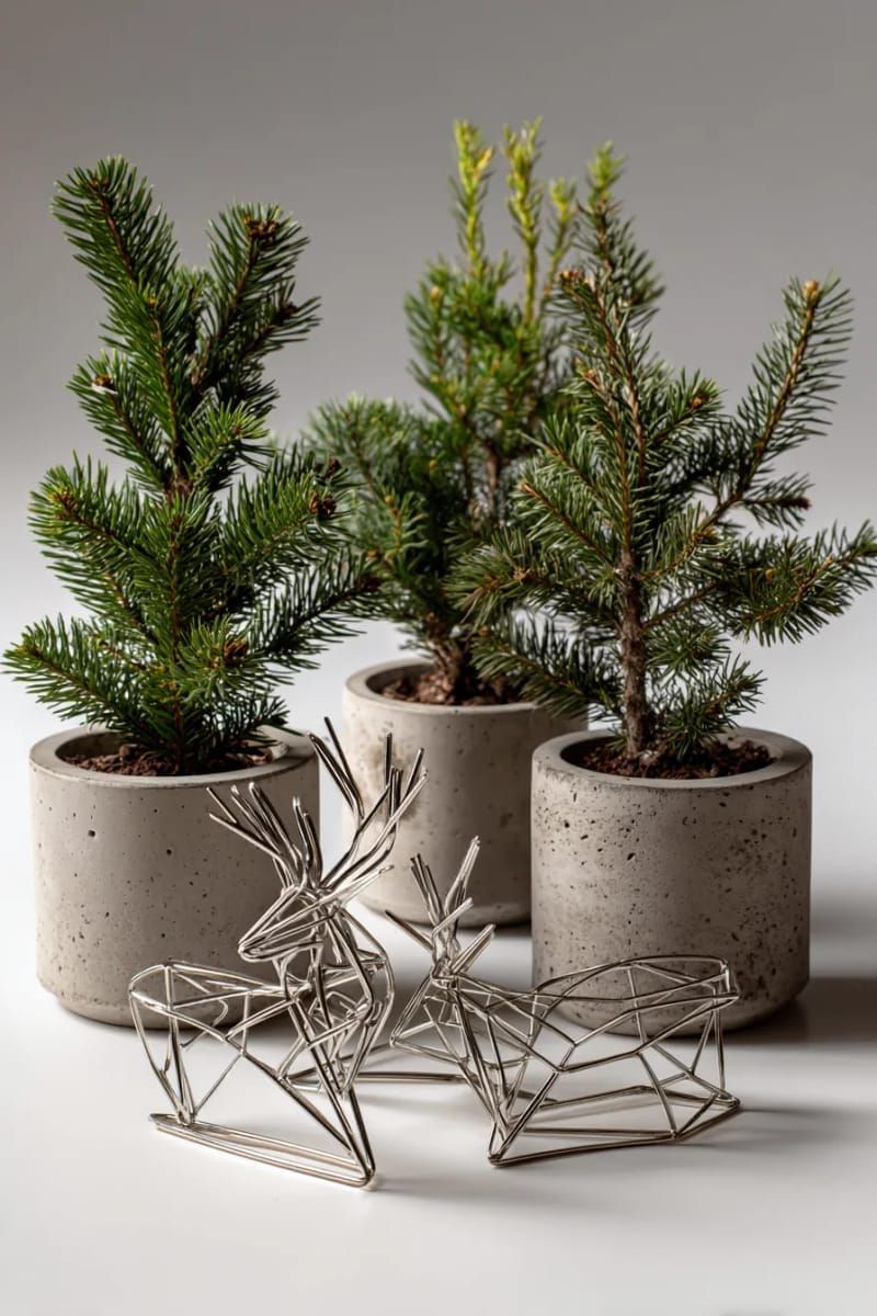 5. Wire-Frame Reindeer With Potted Evergreens - photo 3