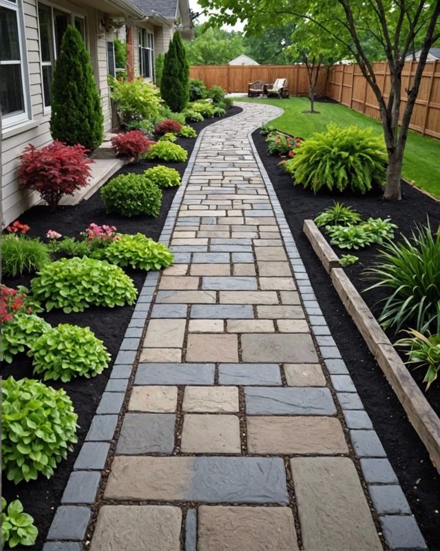 Concrete Walkways with Custom Borders