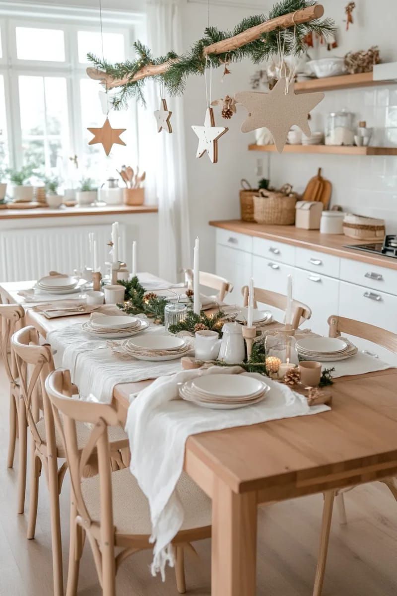 1. Scandinavian Branch With Hanging Wooden Ornaments - photo 2