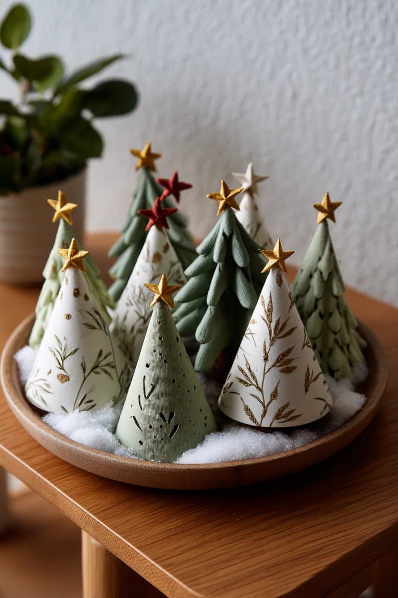 28. Painted Cardboard Cone Tree Forest for a Side Table - photo 3