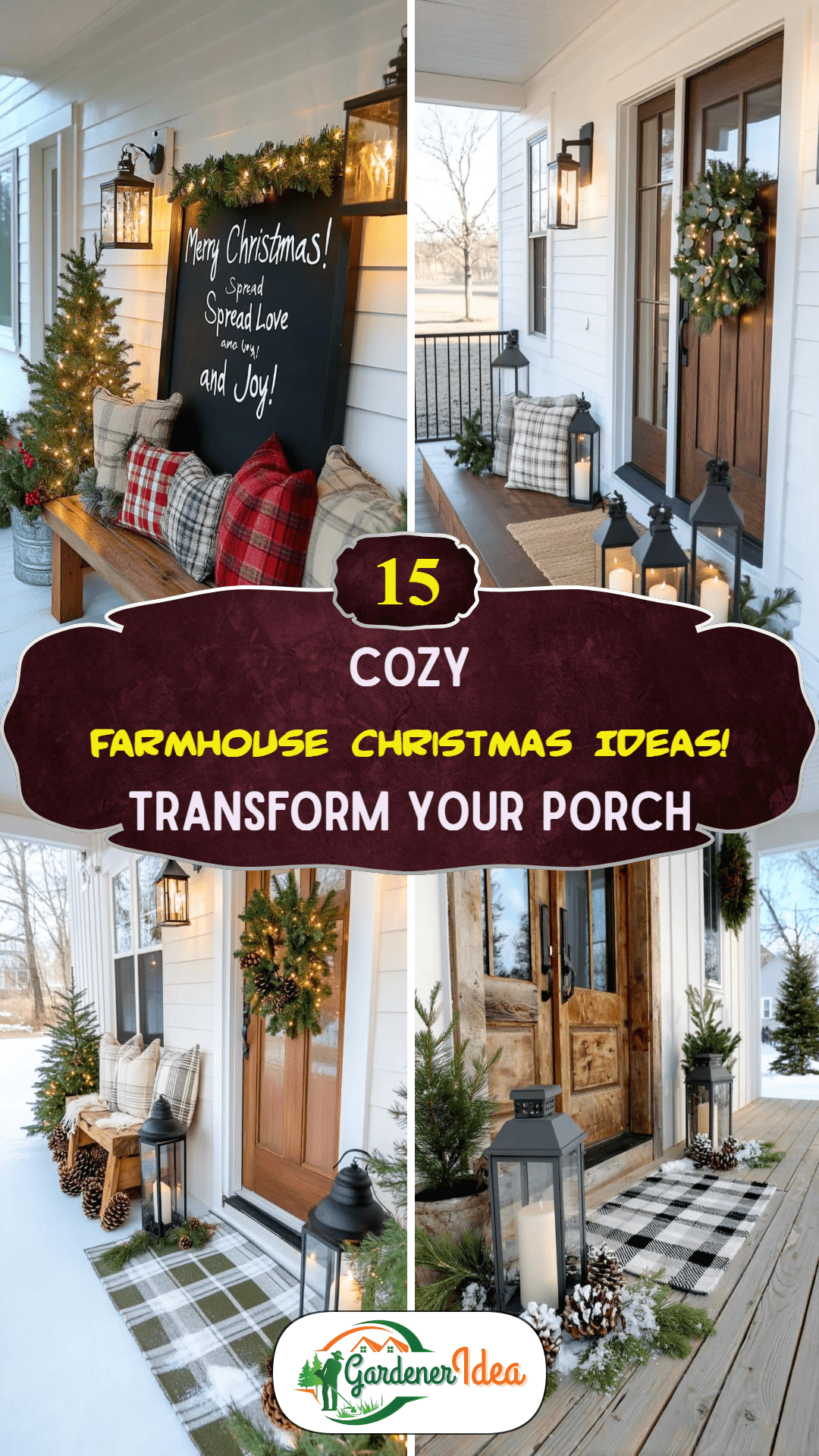 15 Cozy Farmhouse Christmas Ideas for a Welcoming Porch
