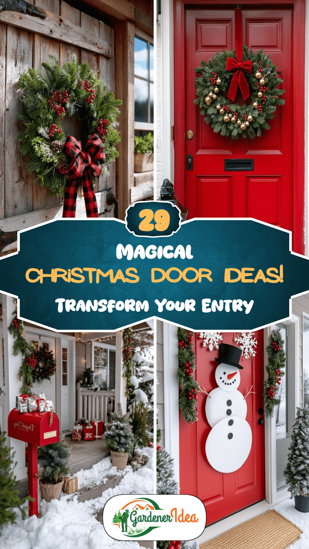 29 Magical Christmas Door Ideas for a Festive Entryway