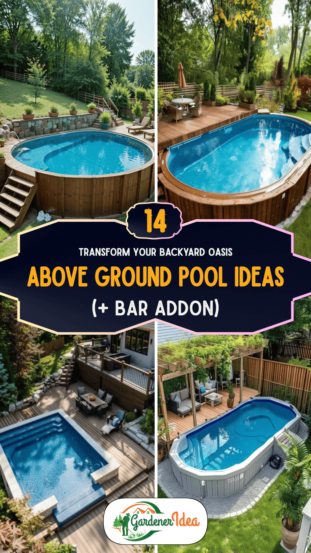 14 Above Ground Pool Ideas Bar Addon for Backyard Fun