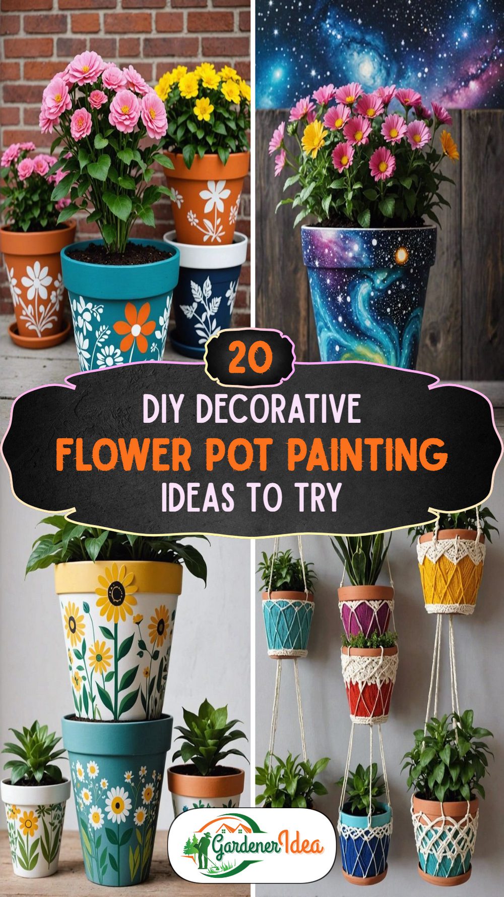 20 DIY Decorative Flower Pot Painting Ideas Worth Trying