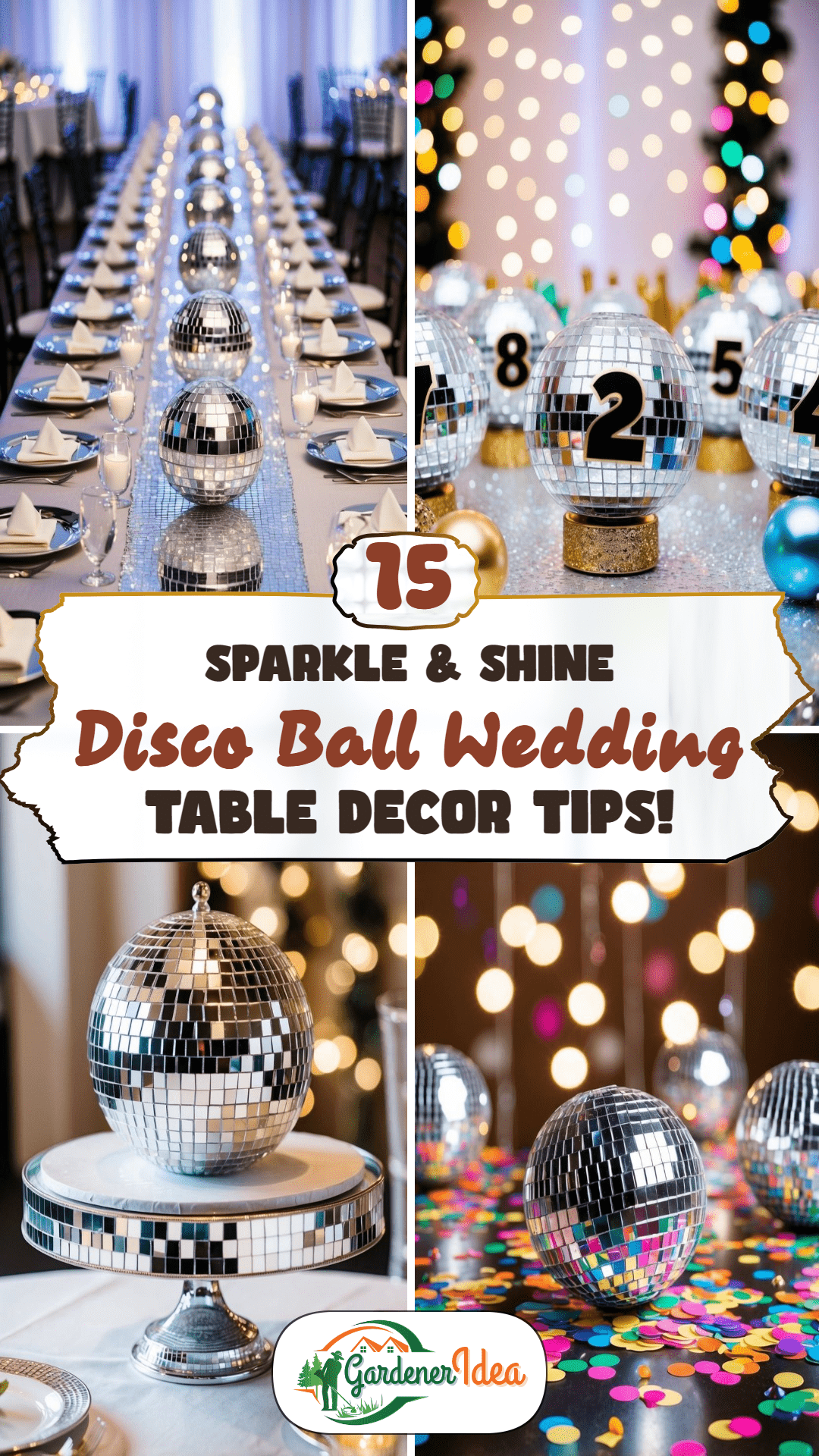 15 Disco Ball Wedding Table Decor Tips for Reception Sparkle