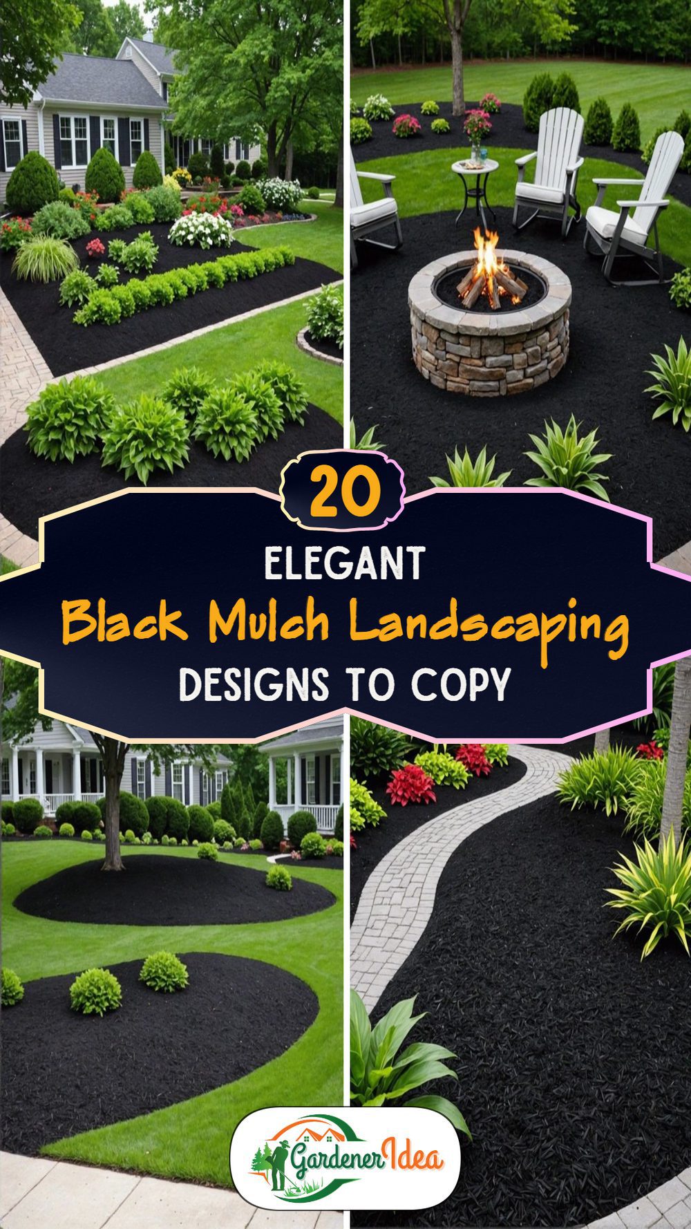 20 Elegant Black Mulch Landscaping Designs Worth Copying