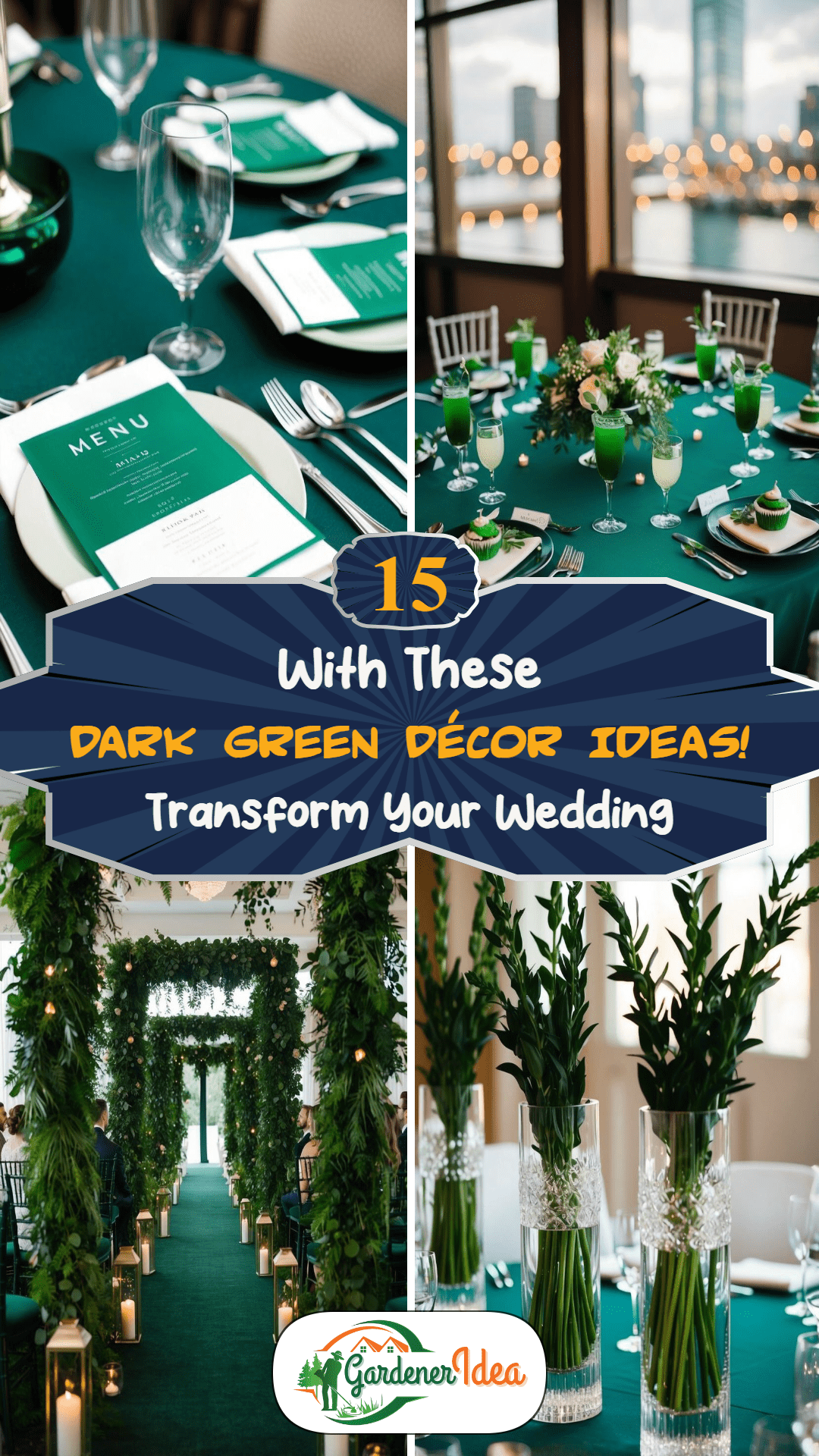 15 Dark Green Wedding Décor Ideas Guests Will Love