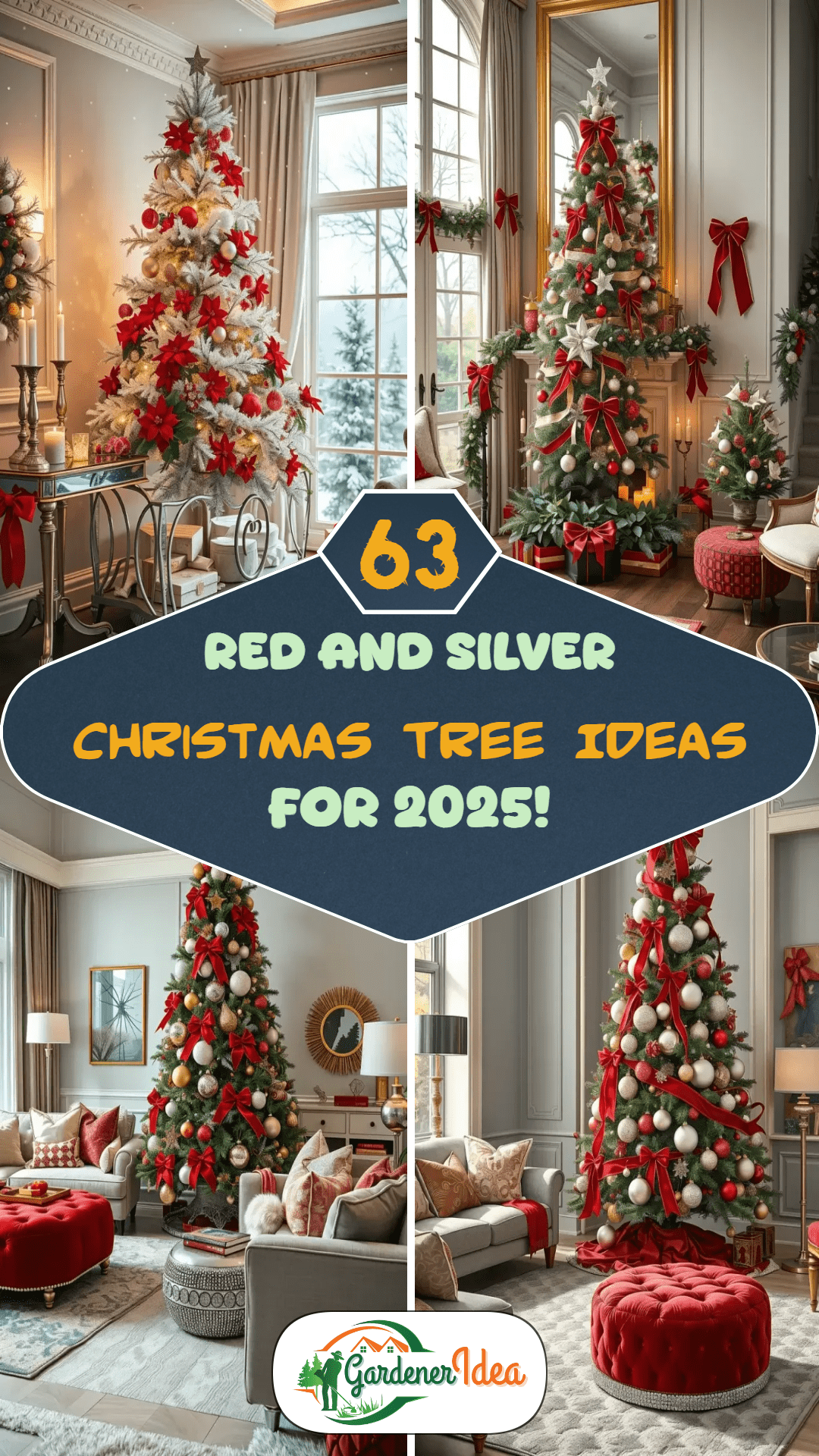 63 Red and Silver Christmas Tree Ideas to Try in 2025
