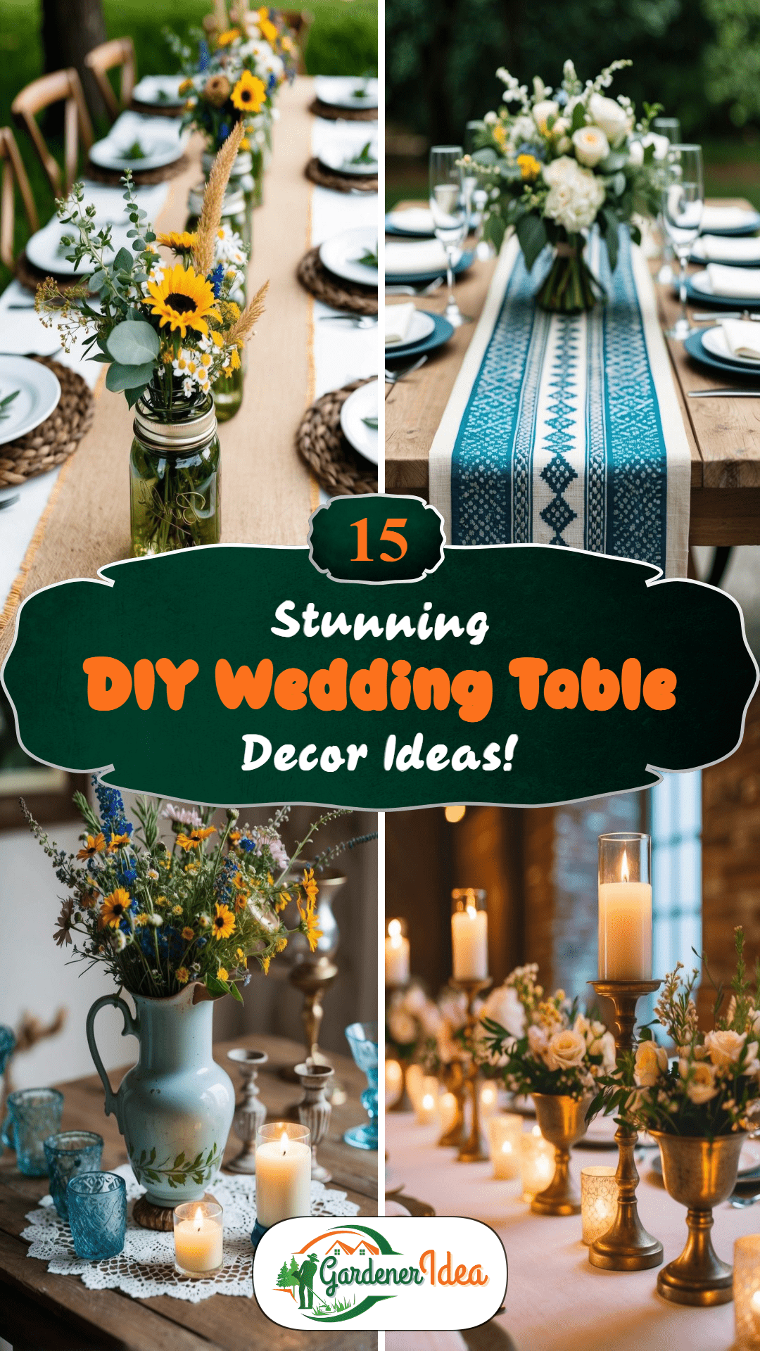 15 Stunning DIY Wedding Table Decor Ideas Guests Adore