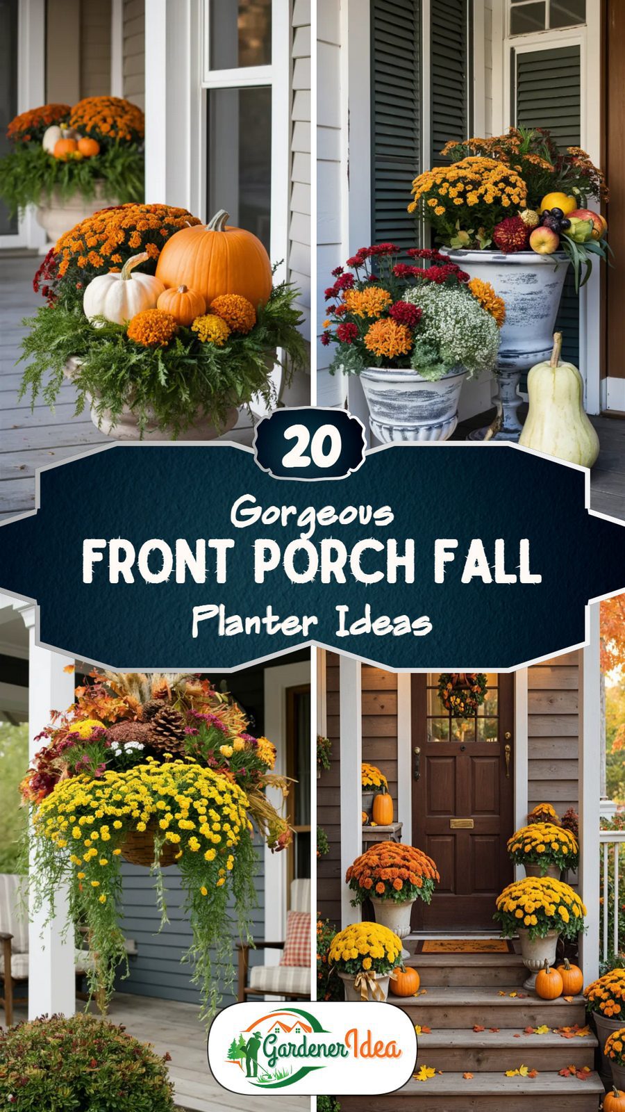 20 Front Porch Fall Planter Ideas to Try This Season