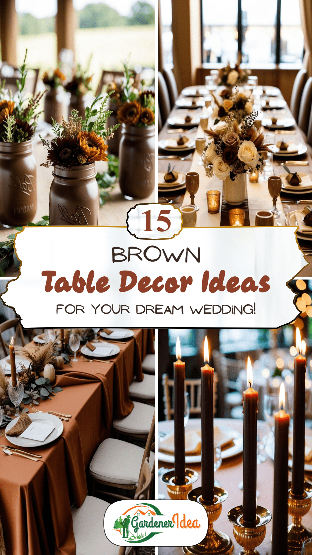 15 Brown Table Decor Ideas for a Dream Wedding