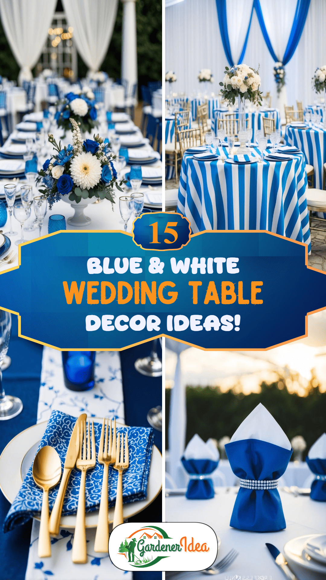 15 Blue and White Wedding Table Decor Ideas to Try