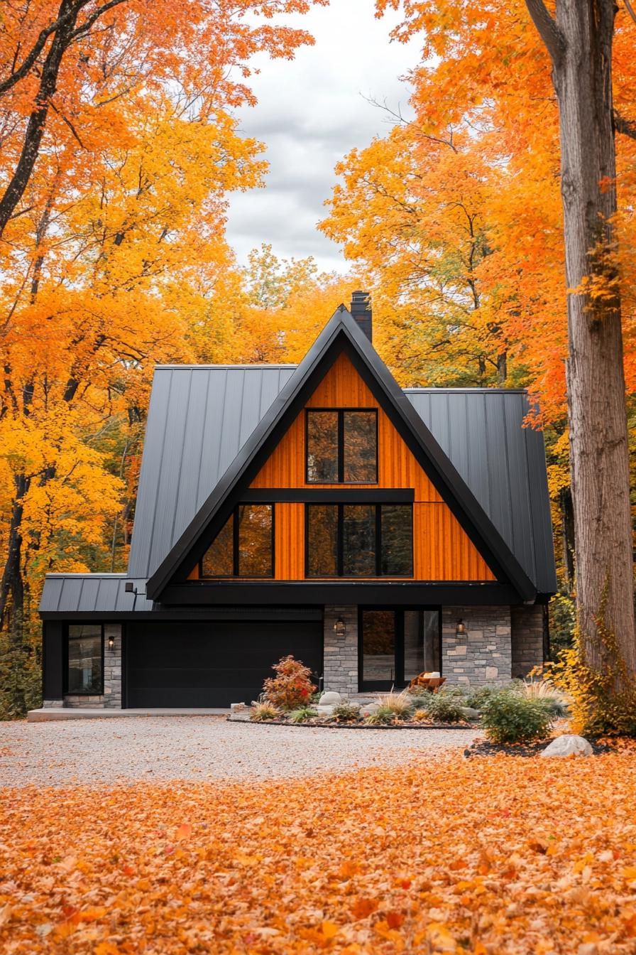 A-frame Cabin With Black Metal Roof - photo 3