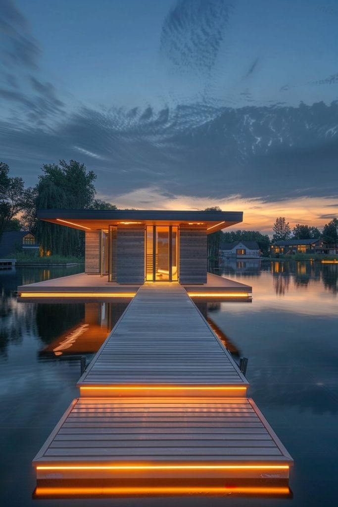 LED-Lit Floating Platform Design