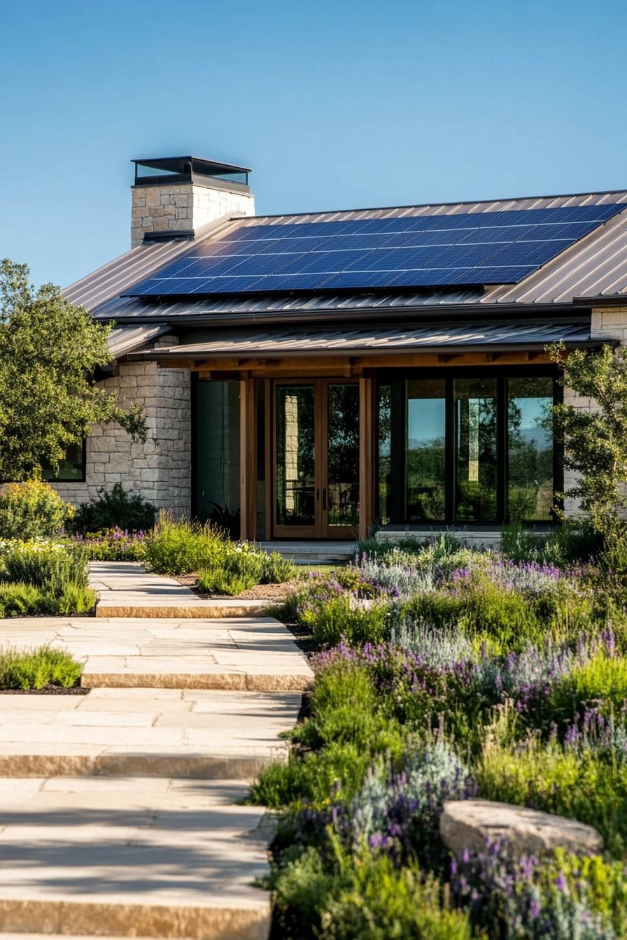 Bright Walkway Leading to a Ranch
