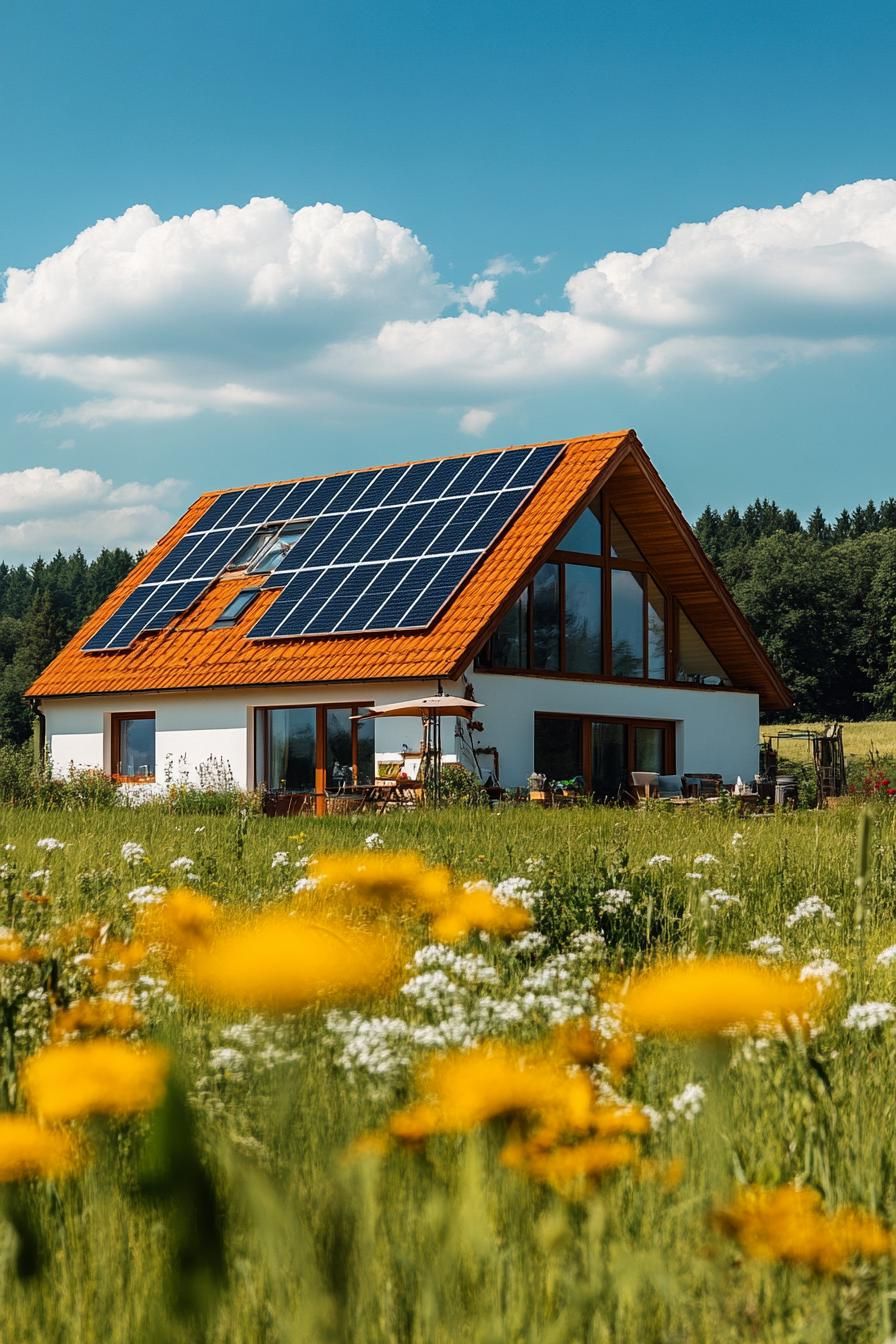 Solar Panels on a Gabled Roof
