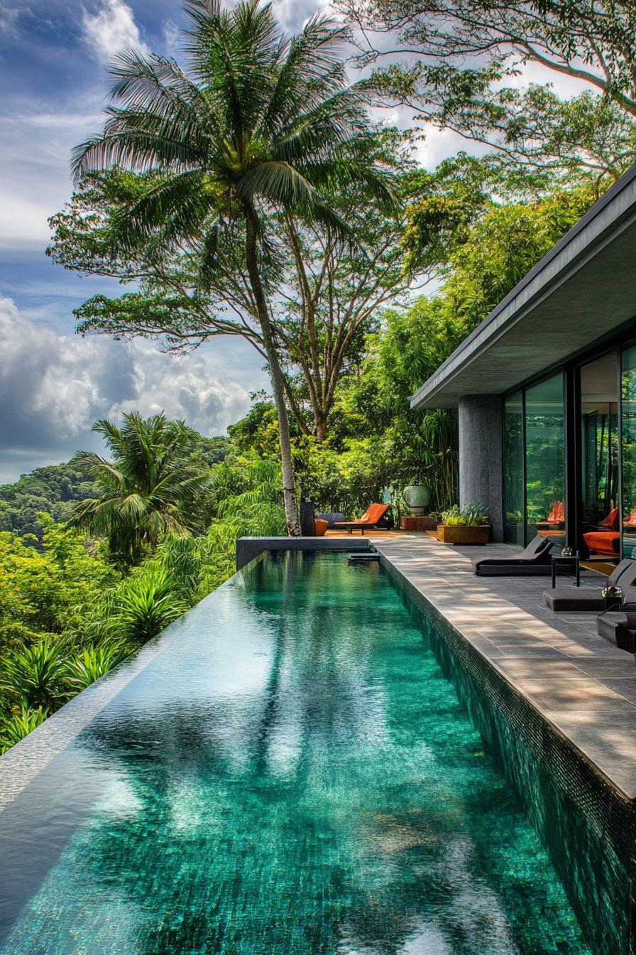 Tropical Pool Wrapped in Lush Landscaping