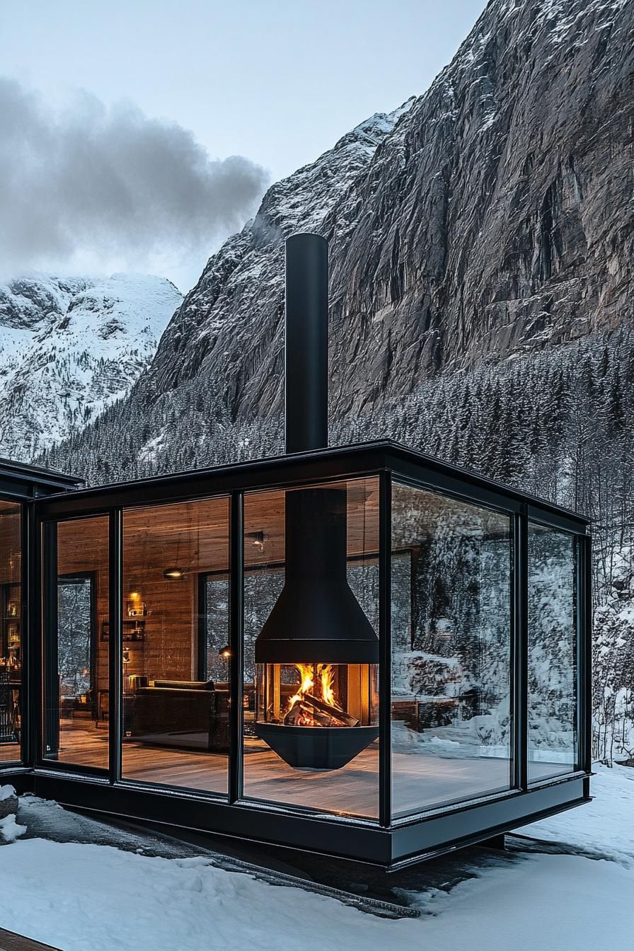 A Warm Interior Inside a Glass Shell