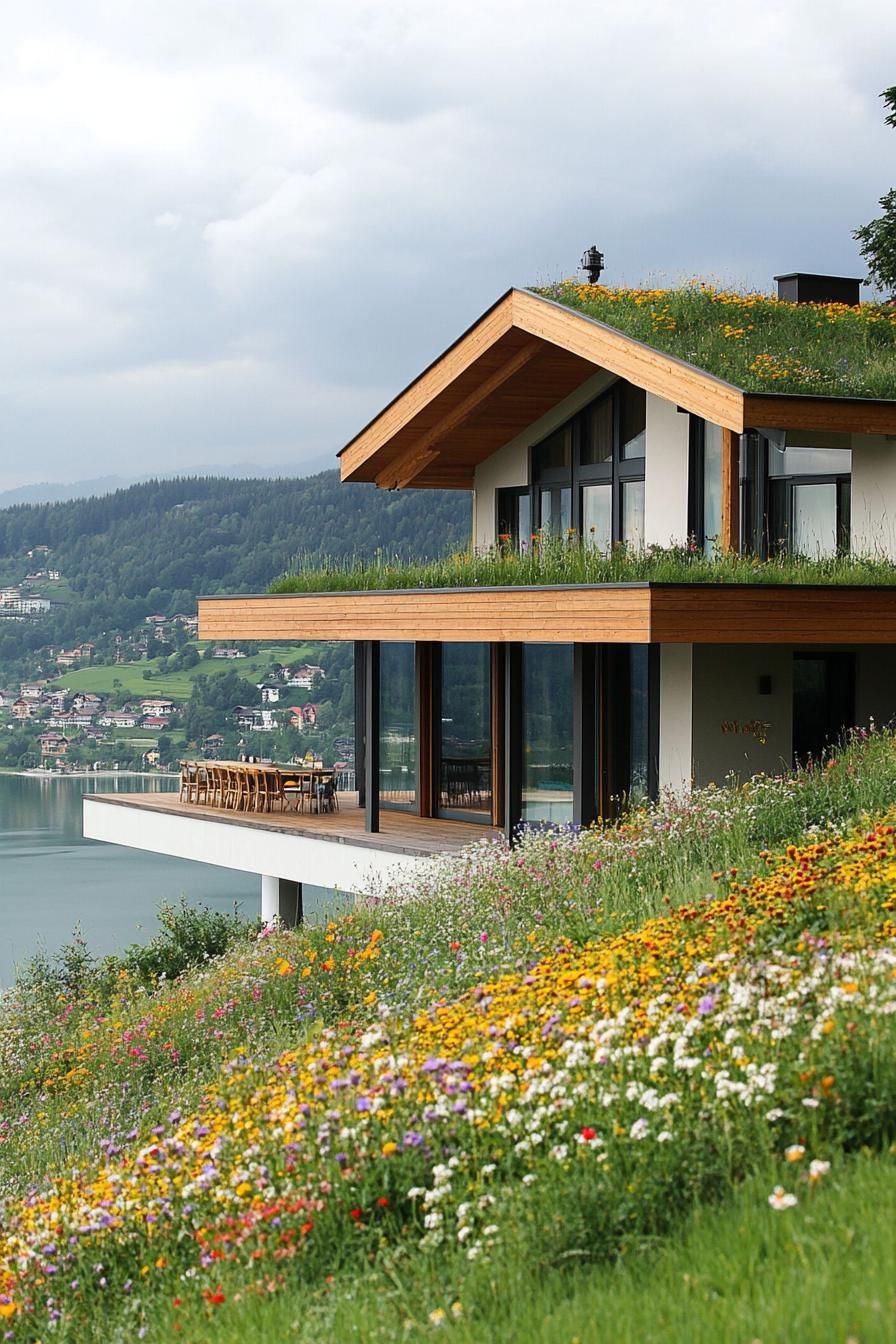 Green Roof Planted With Wildflowers - photo 4