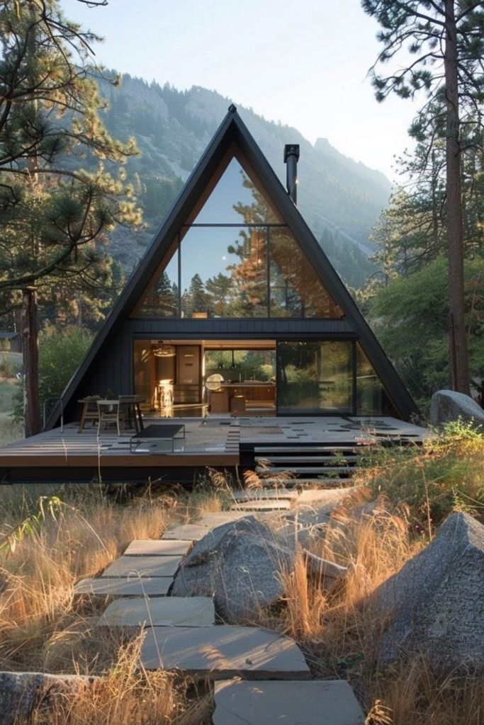 A-Frame Glass Cabin Style