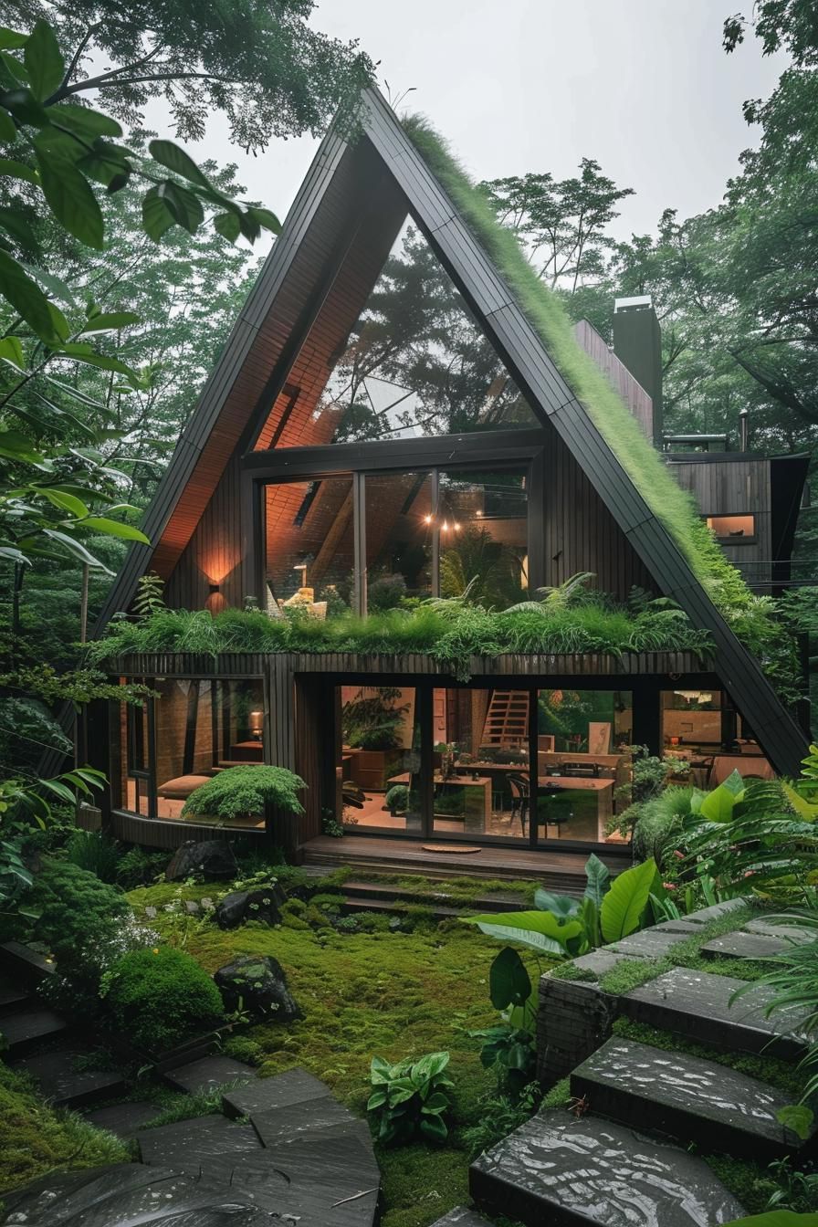 A-frame Topped With a Rooftop Garden