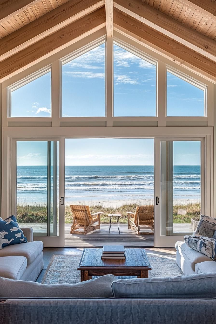An Ocean View Framed by Glass Walls