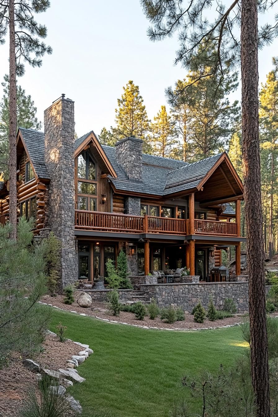 Rustic and Elegant Forest Lodge Design