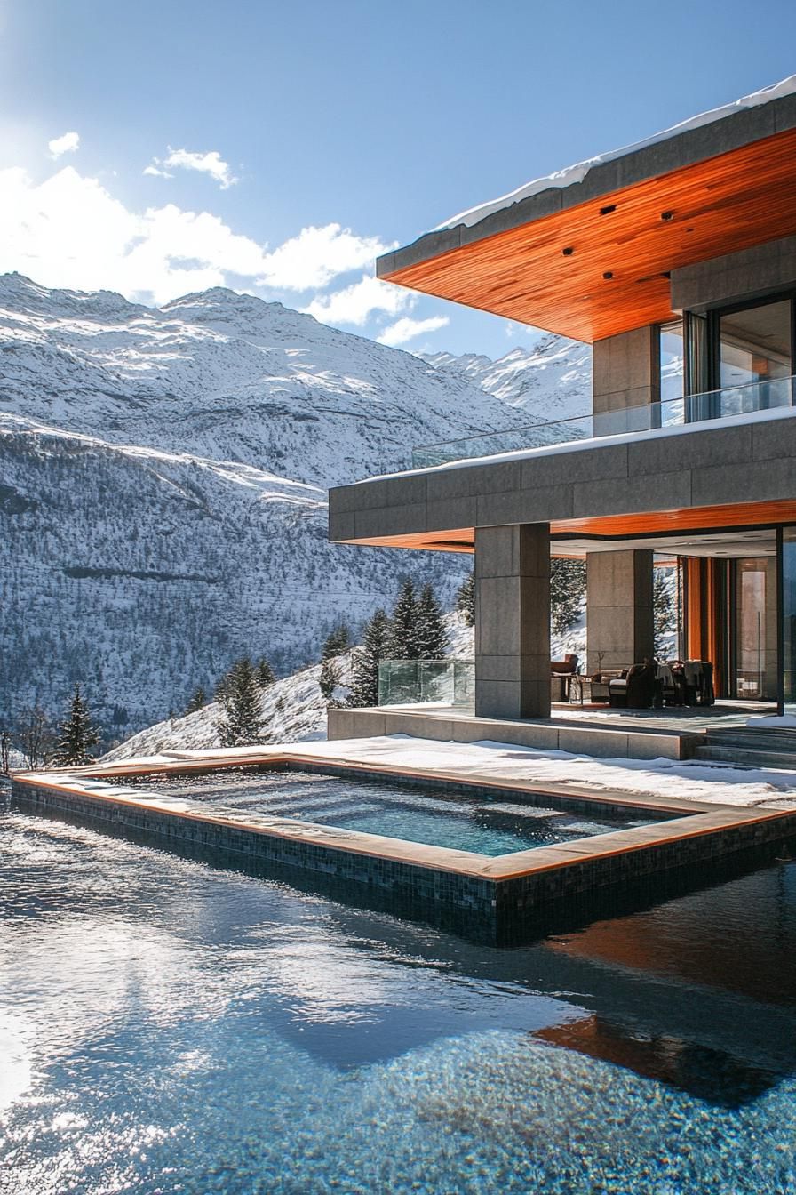 Multi-Level Pool With a Built-In Hot Tub