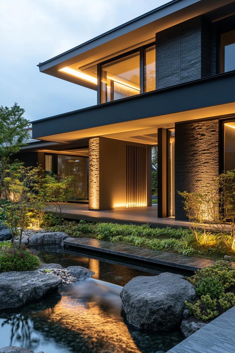 Floating Roof With Recessed Lighting