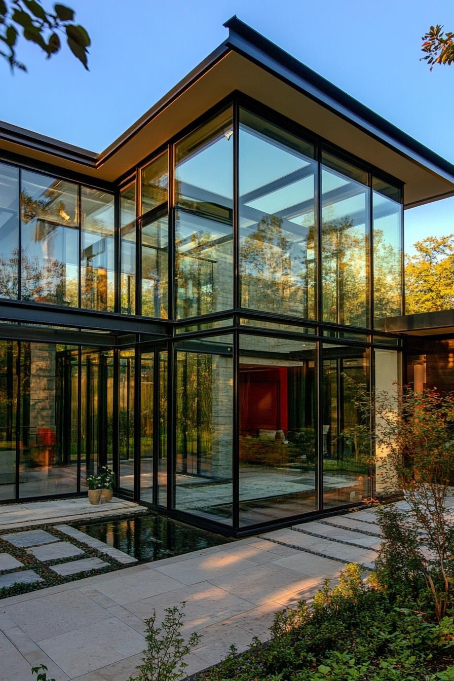 Glass-Walled Atrium Living Space - photo 2