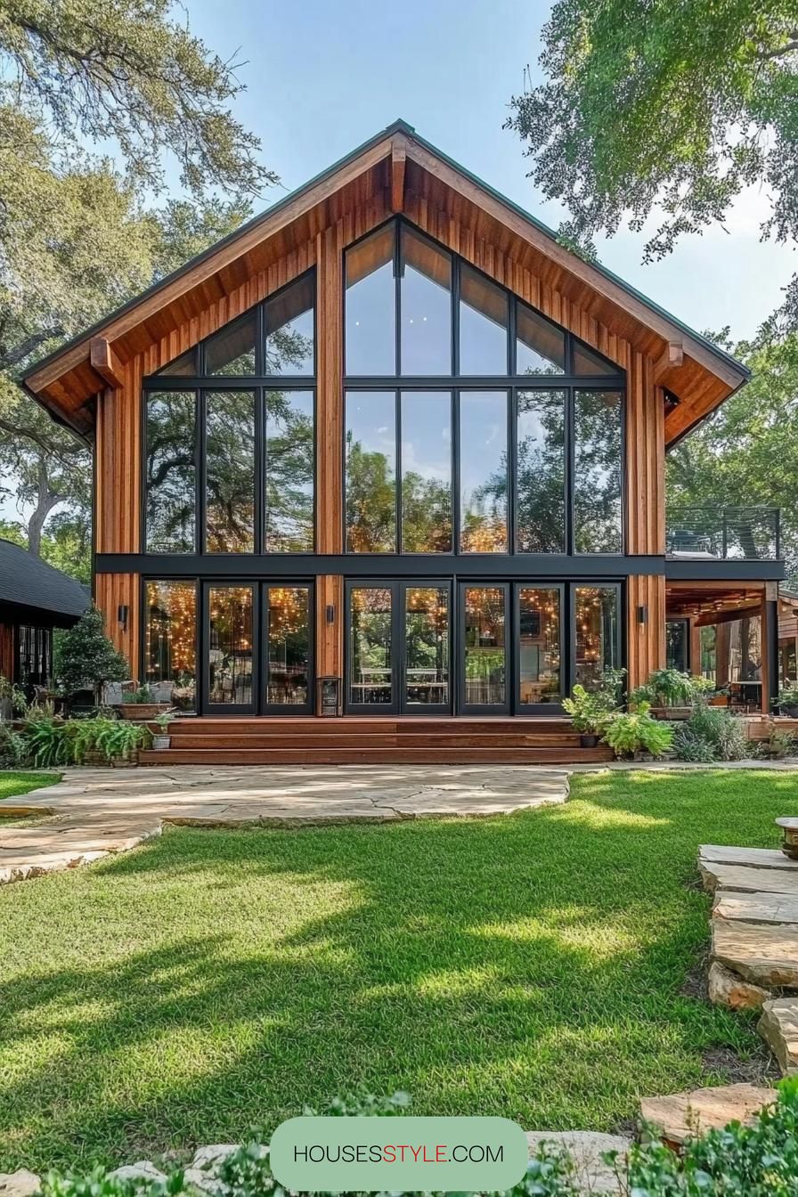 Cozy Woodland Haven with Gabled Glass