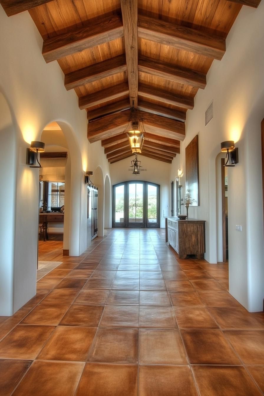 Exposed Wooden Ceiling Beams Indoors