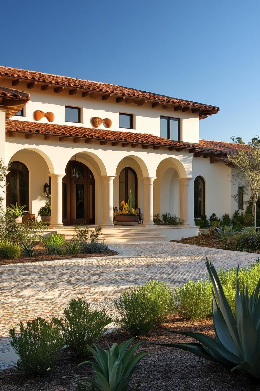 Spanish Revival Villa With Arched Entrance