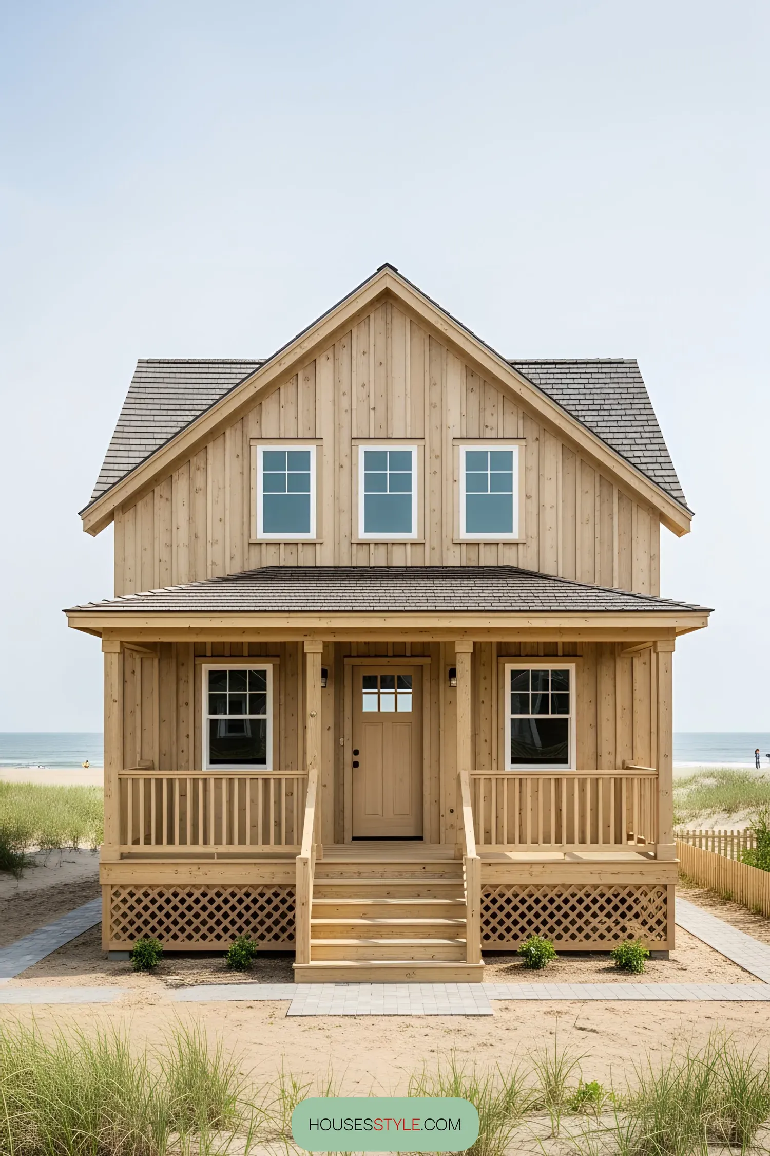 Rustic Pine Plank Coastal Charm